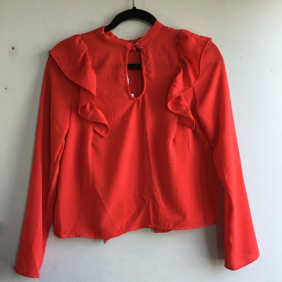 Red Ruffle Blouse - Picture 5 of 6
